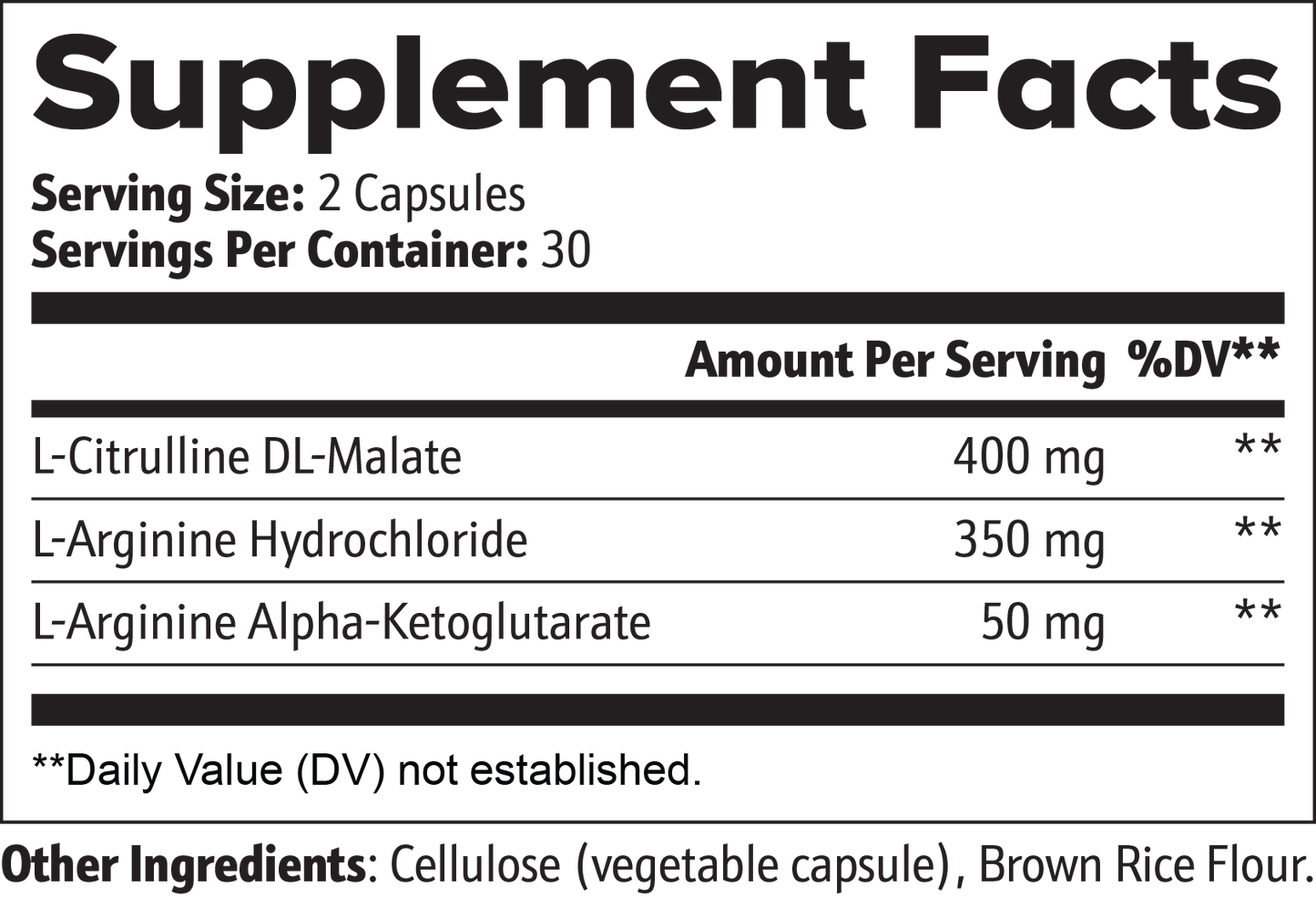 Bulkd Nitric Oxide Capsules (60 Capsules)