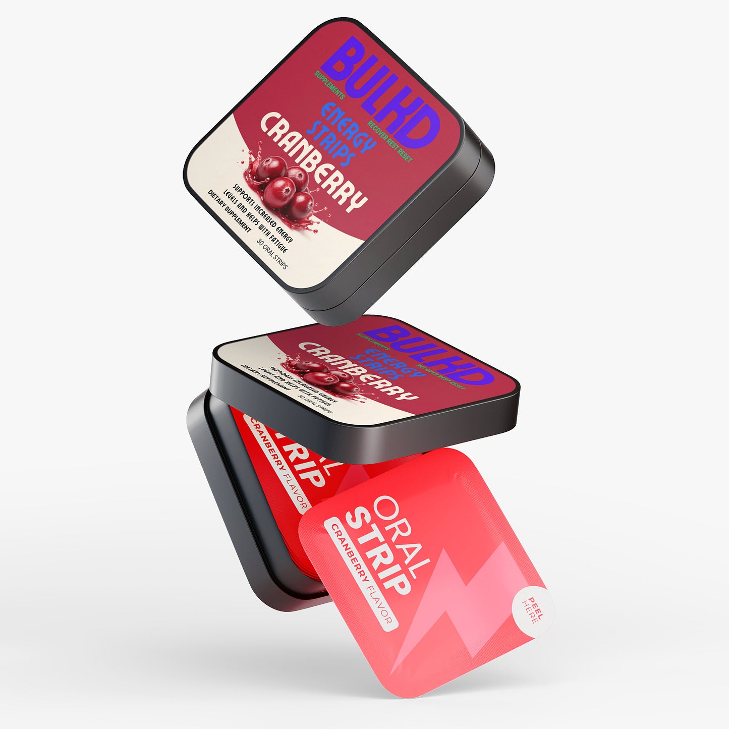 Bulkd Energy Strips Cranberry (30 Servings/Strips)