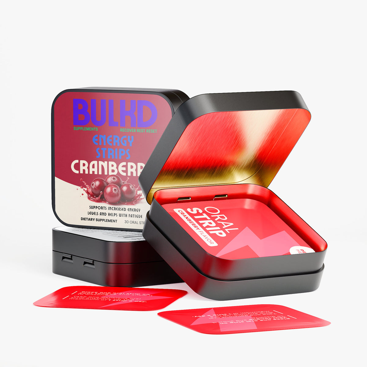 Bulkd Energy Strips Cranberry (30 Servings/Strips)