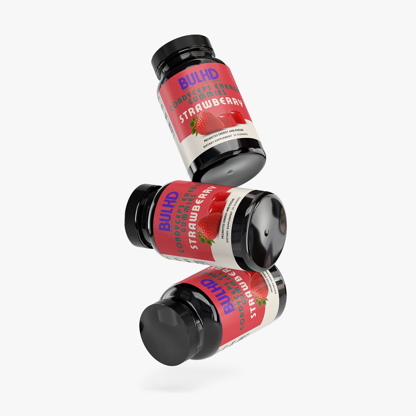 Bulkd Cordyceps Energy Gummies (Strawberry) (30 Gummies)