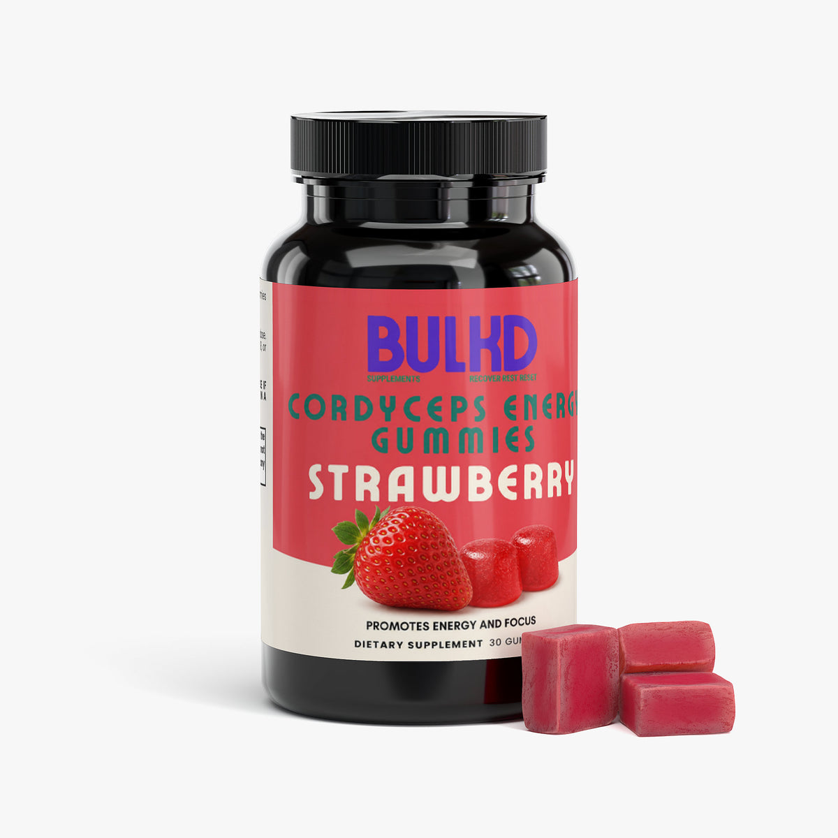 Bulkd Cordyceps Energy Gummies (Strawberry) (30 Gummies)