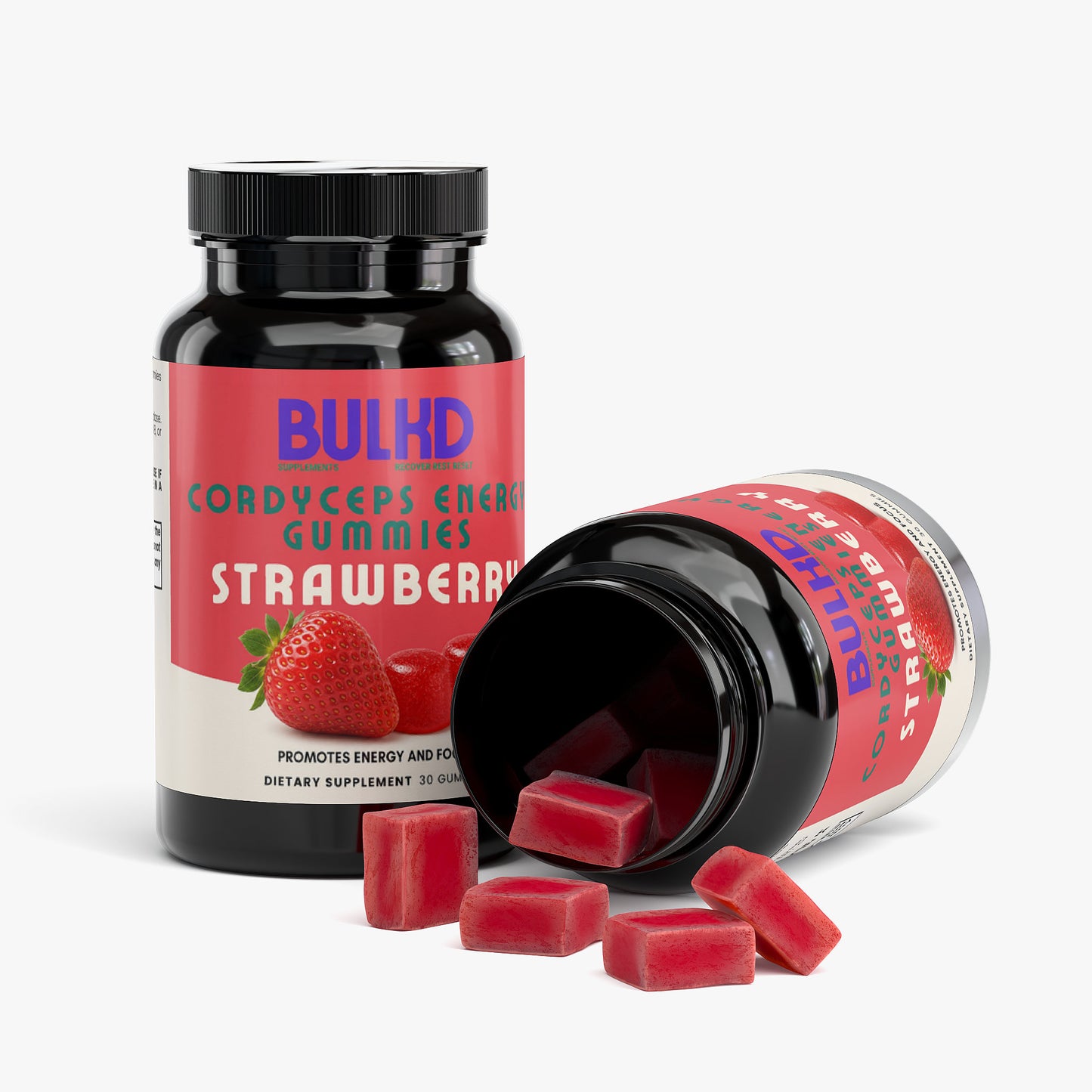 Bulkd Cordyceps Energy Gummies (Strawberry) (30 Gummies)