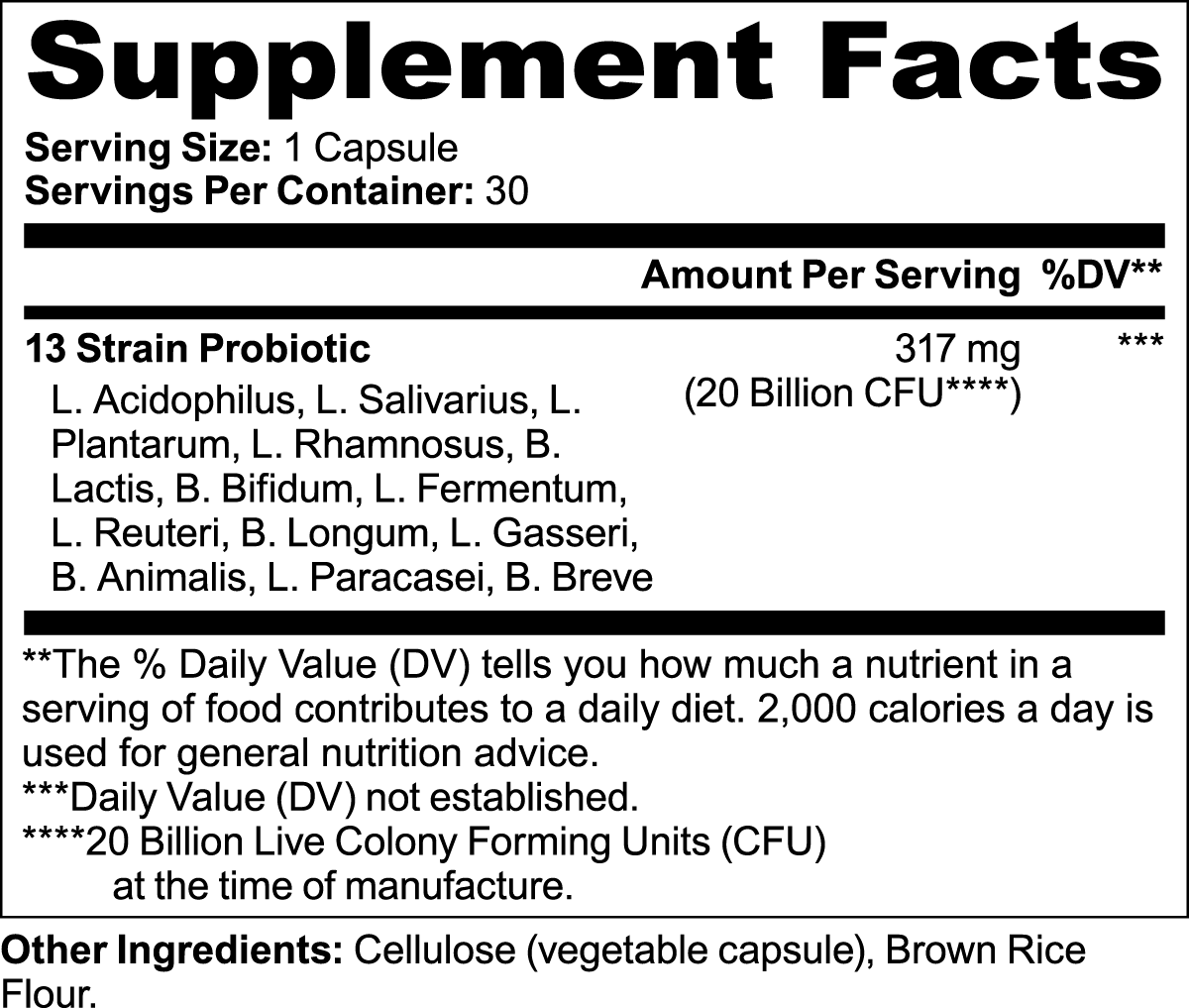 Bulkd Probiotic 20 Billion (30 Capsules)